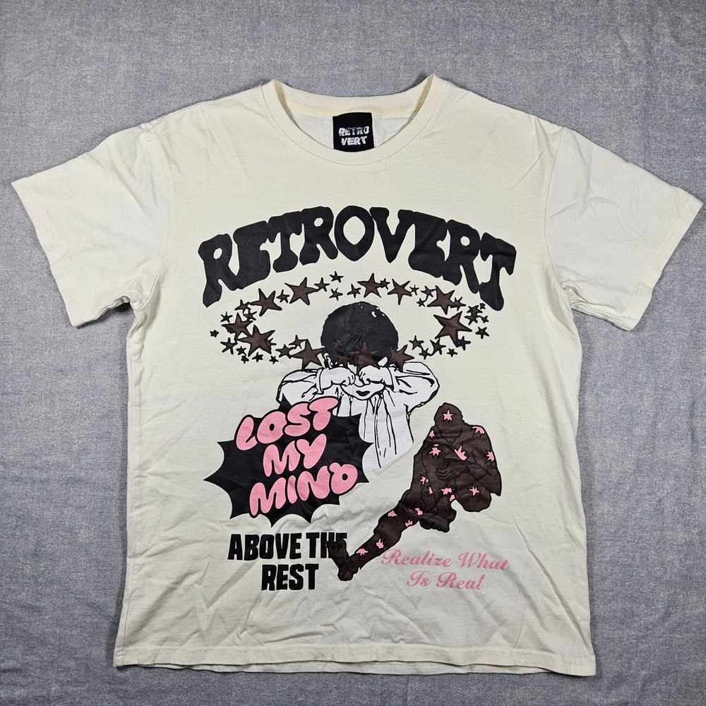 Retrovert Lost My Mind Above The‎ Rest Graphic T Cream XXL Mens Streetwear Shirt